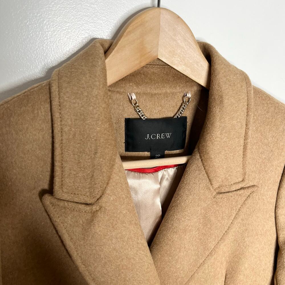 J. Crew Double Breasted Italian Wool Cashmere Coat Jacket Womens 2P Brown - Picture 6 of 13